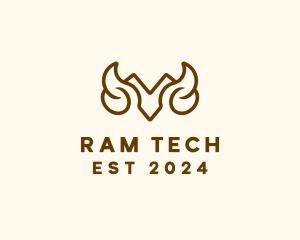 Ram Horn Head logo design