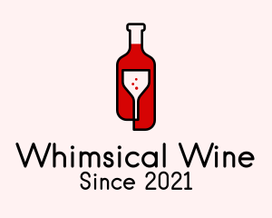 Red Wine Liquor  logo design