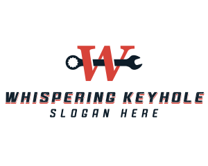 Wrench Tool Letter W logo design