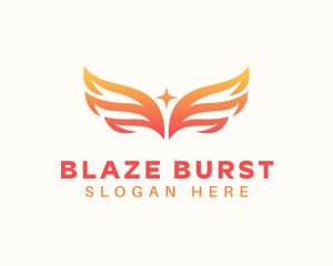 Flaming Phoenix Wings logo design