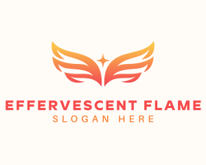 Flaming Phoenix Wings logo design