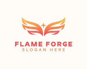 Flaming Phoenix Wings logo design