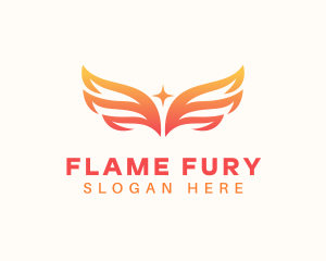 Flaming Phoenix Wings logo design