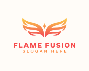 Flaming Phoenix Wings logo design