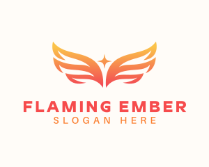 Flaming Phoenix Wings logo design