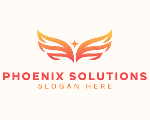 Flaming Phoenix Wings logo design