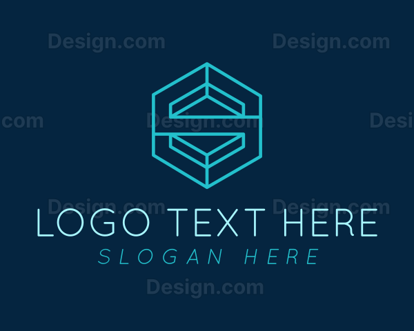 Tech Hexagon Letter S Logo