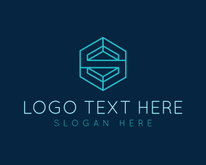 Tech Hexagon Letter S logo