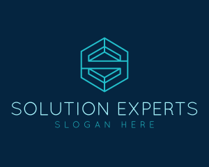 Tech Hexagon Letter S logo design