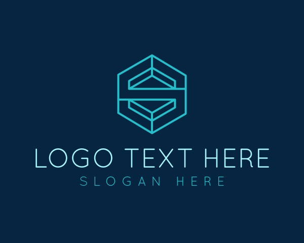 Tech Hexagon Letter S logo