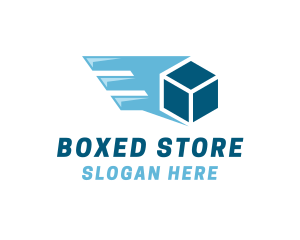 Box Shipping Wing logo design