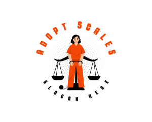 Justice Scale Prisoner logo design