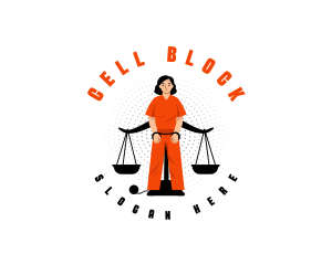 Justice Scale Prisoner logo design