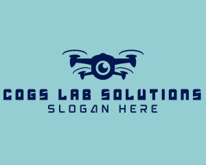 Blue Lens Drone  logo design