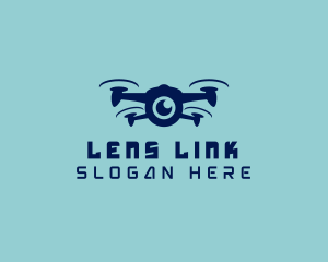 Blue Lens Drone  logo design