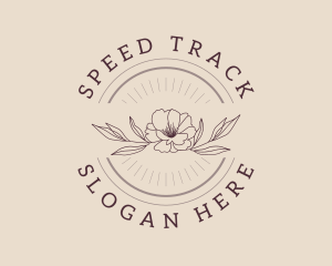 Traditional Flower Text Badge logo
