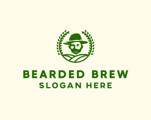 Bearded Farmer Man logo