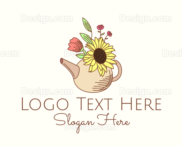 Floral Watering Pot Logo