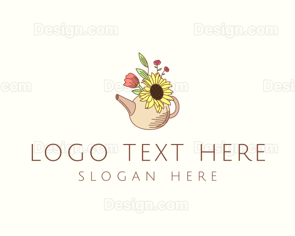 Floral Watering Pot Logo