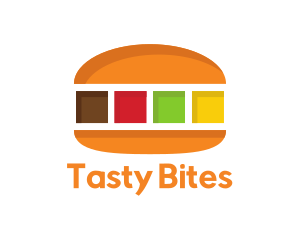 Colorful Burger Food logo design