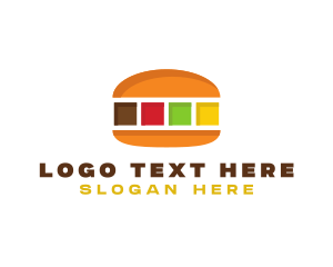 Colorful Burger Food logo