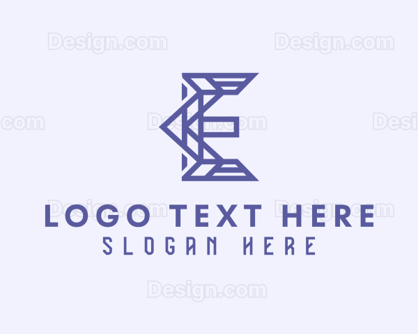 Professional Modern Tech Letter E Logo