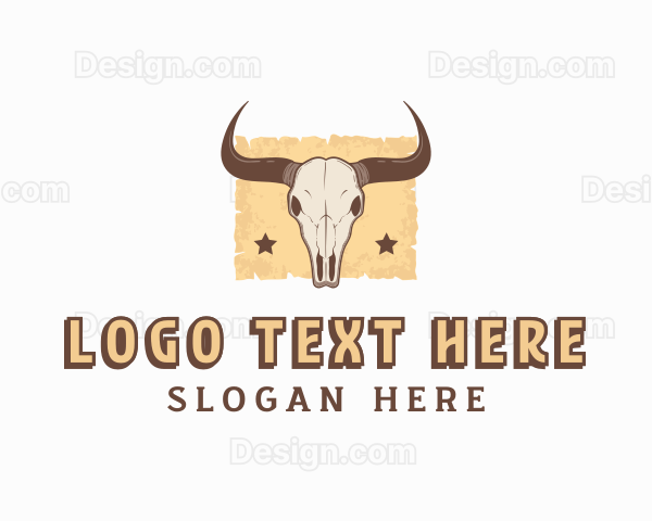 Western Cow Skull Logo