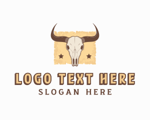 Western Cow Skull logo