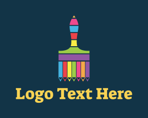 Colorful Paintbrush Stripes Logo