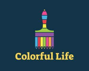 Colorful Paintbrush Stripes logo design