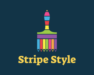 Colorful Paintbrush Stripes logo
