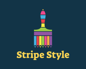 Colorful Paintbrush Stripes logo design