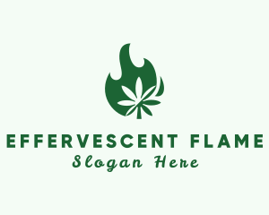 Flaming Cannabis Leaf logo design