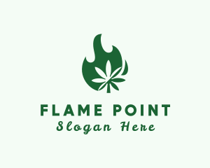 Flaming Cannabis Leaf logo design