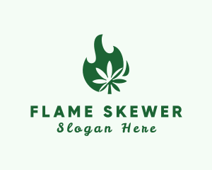 Flaming Cannabis Leaf logo design