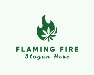 Flaming Cannabis Leaf logo design