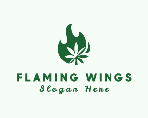 Flaming Cannabis Leaf logo design