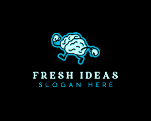 Walking Brain Idea logo design