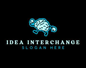 Walking Brain Idea logo design