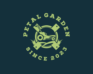 Grass Lawn Mower Landscaping logo design