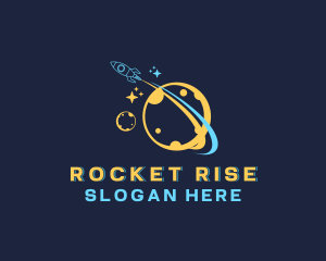 Cosmic Rocket Moon logo design