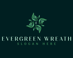 Leaves Wreath Wellness logo design