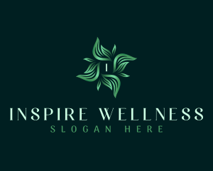 Leaves Wreath Wellness logo design