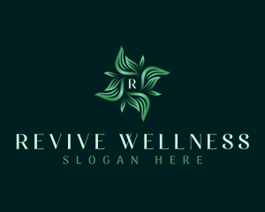 Leaves Wreath Wellness logo design