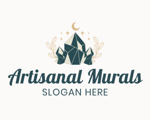 Whimsical Crystal Stone logo design