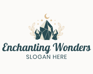 Whimsical Crystal Stone logo design