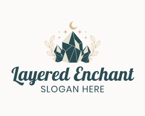 Whimsical Crystal Stone logo design