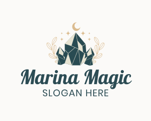 Whimsical Crystal Stone logo design