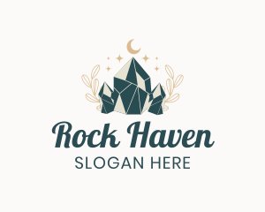 Whimsical Crystal Stone logo design