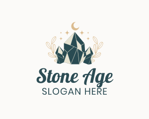 Whimsical Crystal Stone logo design